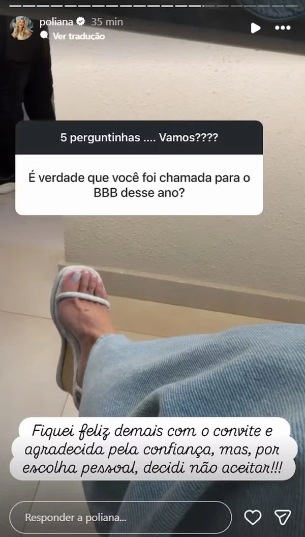 Poliana Rocha revela convite da Globo para o BBB 26 por Reprodução/Redes Sociais 