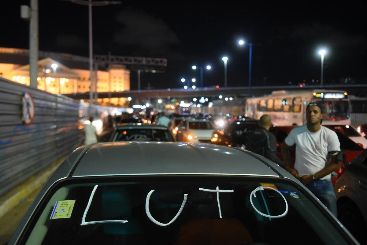 Protesto de motoristas após crime por Betto Jr/Arquivo CORREIO