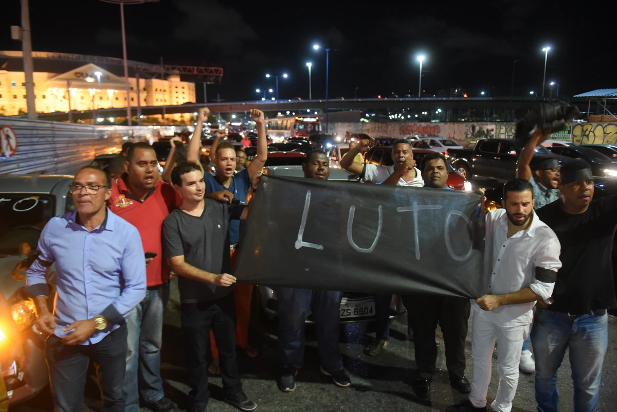 Protesto de motoristas após crime por Betto Jr/Arquivo CORREIO