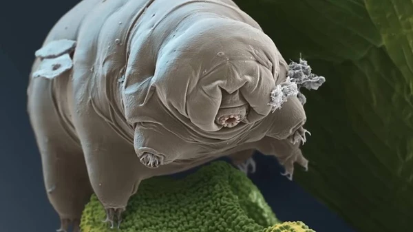 A principal estratégia de defesa desses seres é a criptobiose, um modo de vida pausado que interrompe o envelhecimento por Reprodução/YouTube