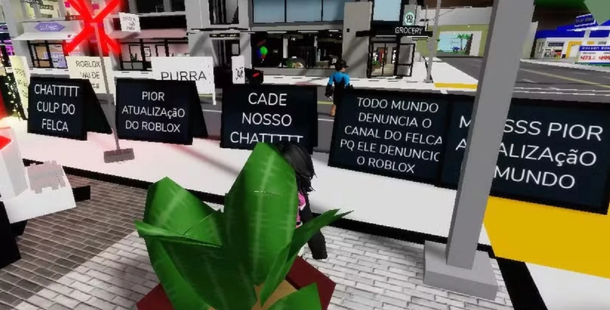 Jogadores protestam na plataforma