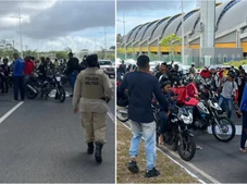 Imagem - Motociclistas protestam na Paralela, pedem segurança e cobram justiça por mototaxista morto