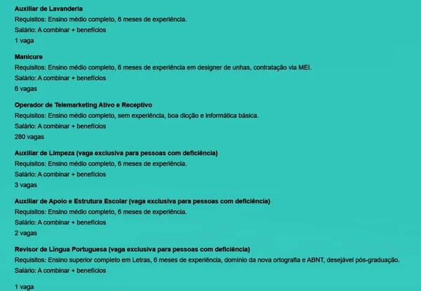 Veja vagas por Reprodução