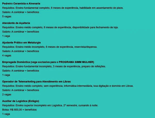 Veja vagas por Reprodução