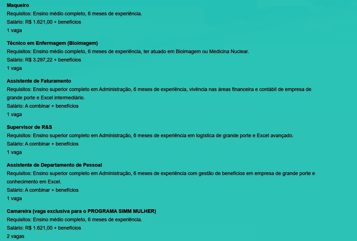 Veja vagas por Reprodução