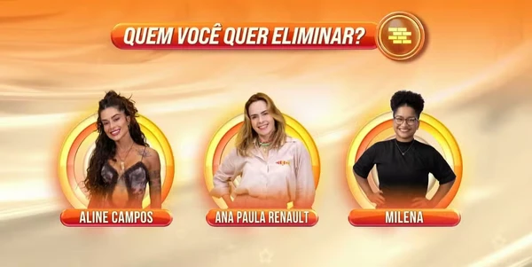Aline Campos, Ana Paula Renault e Milena estão no primeiro paredão do BBB 26 por Divulgação/Globo 