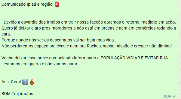 Ipiaú: BDM determina 'toque de recolher' e eleva tensão entre PCC e CV  por Reprodução