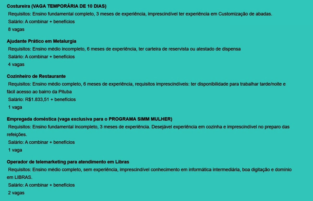 Veja vagas por Reprodução