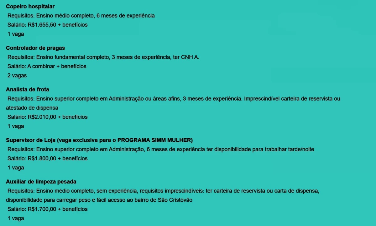 Veja vagas por Reprodução