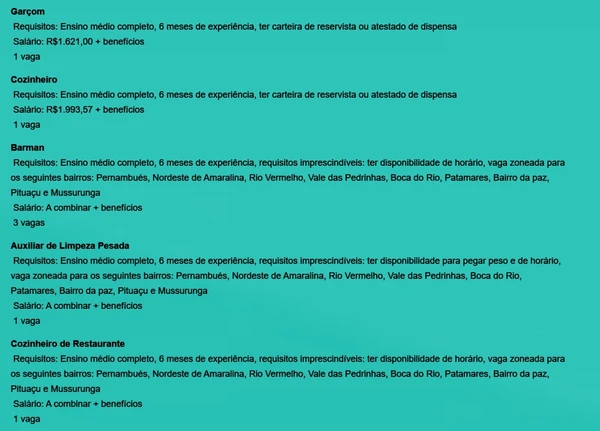 Veja vagas por Reprodução