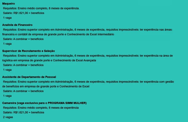 Veja vagas por Reprodução