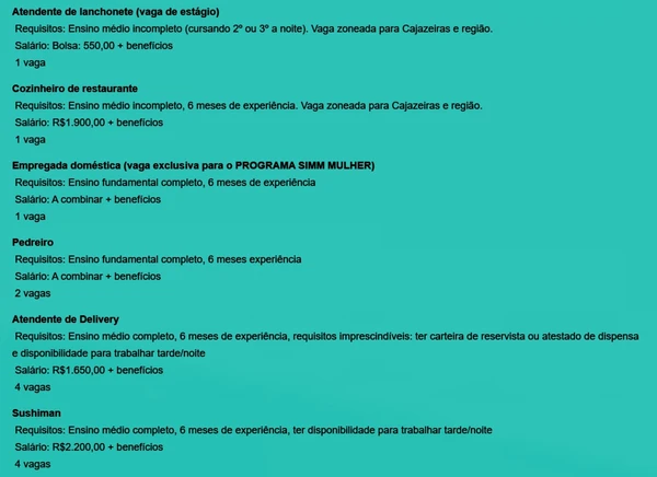 Veja vagas por Reprodução