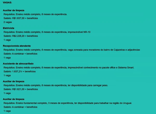 Veja vagas por Reprodução