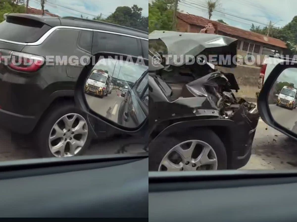 Carro de Margareth Serrão após acidente por Reprodução/Instagram