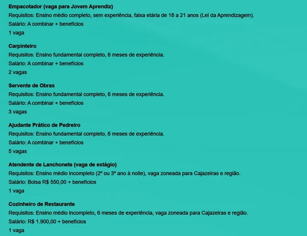 Veja vagas disponíveis por Reprodução