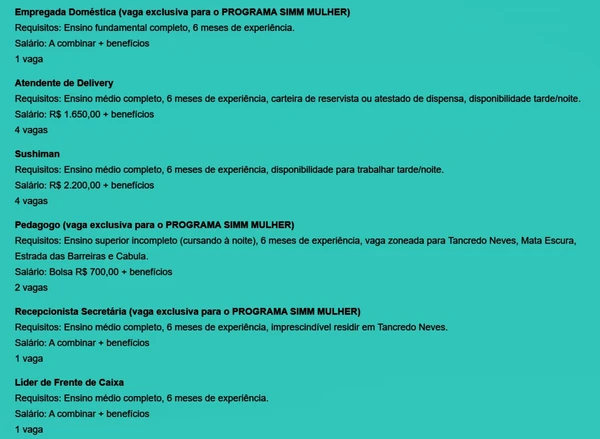 Veja vagas disponíveis por Reprodução