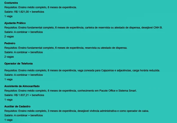 Veja vagas disponíveis por Reprodução