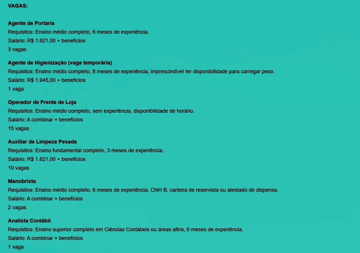 Veja vagas disponíveis por Reprodução