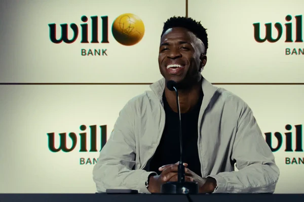 Vini Jr já fez propaganda para o Will Bank por Reprodução