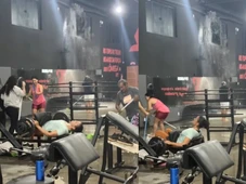 Imagem - VÍDEO: Mulher continua treino após academia alagar na Bahia e viraliza nas redes sociais