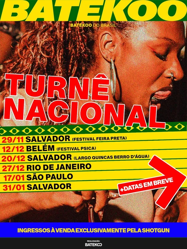 A Batekoo (@batekoo) é uma festa e movimento cultural vibrante que celebra a música, a cultura negra, periférica e LGBTQIA+. Ingressos a partir de R$ 61. por Reprodução/Instagram
