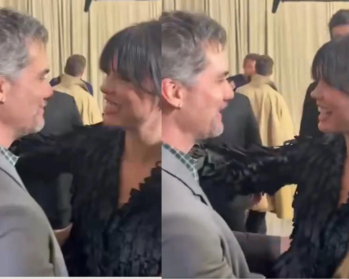 Mia Goth e Wagner Moura conversam em português durante evento