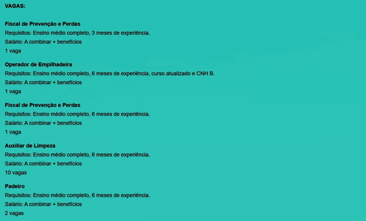 Veja quais são as vagas disponíveis por Reprodução