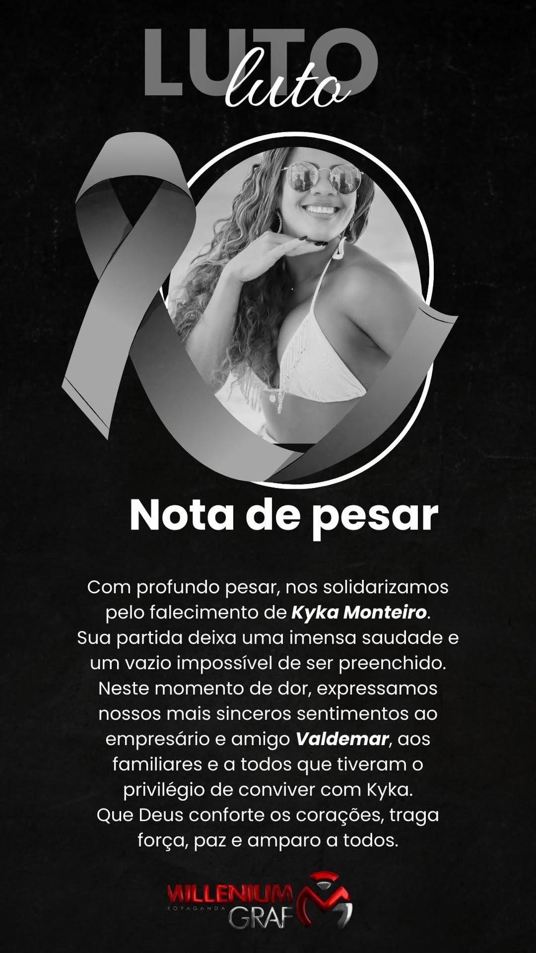 Familiares e amigos lamentaram a morte de Kyka Monteiro por Reprodução/ Redes sociais