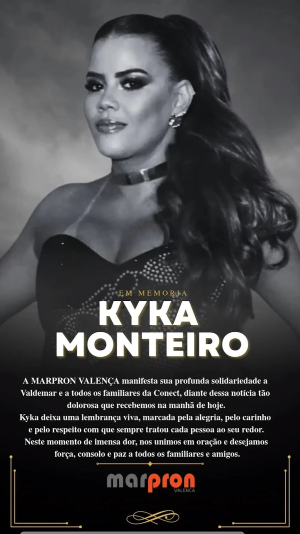 Familiares e amigos lamentaram a morte de Kyka Monteiro por Reprodução/ Redes sociais