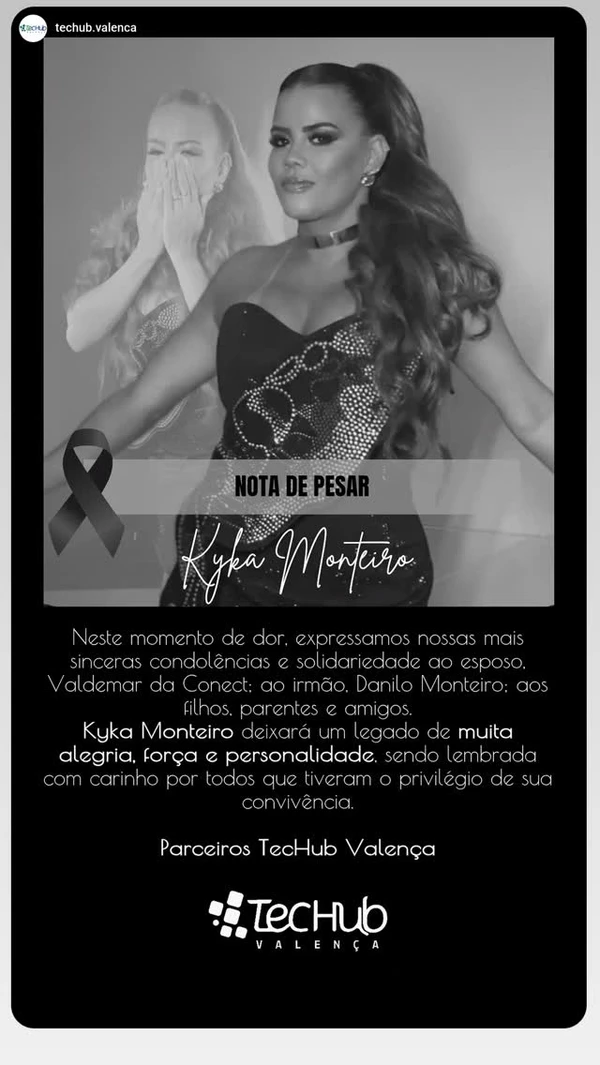 Familiares e amigos lamentaram a morte de Kyka Monteiro por Reprodução/ Redes sociais
