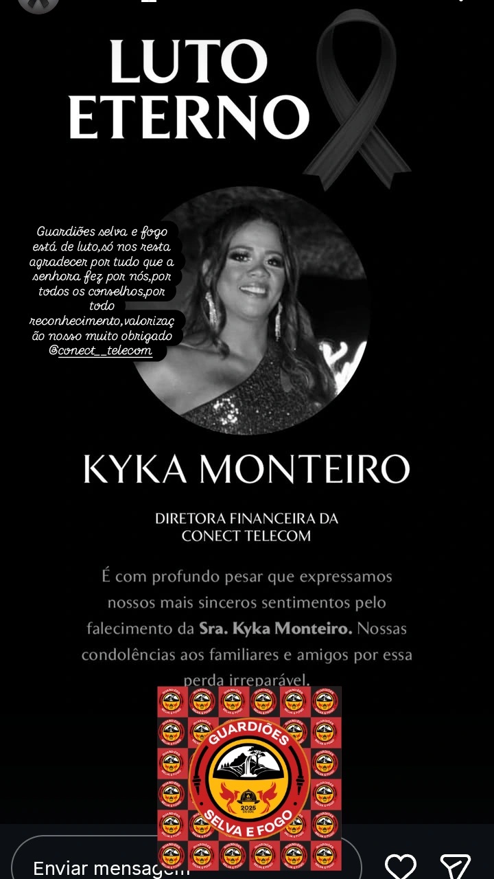 Familiares e amigos lamentaram a morte de Kyka Monteiro por Reprodução/ Redes sociais