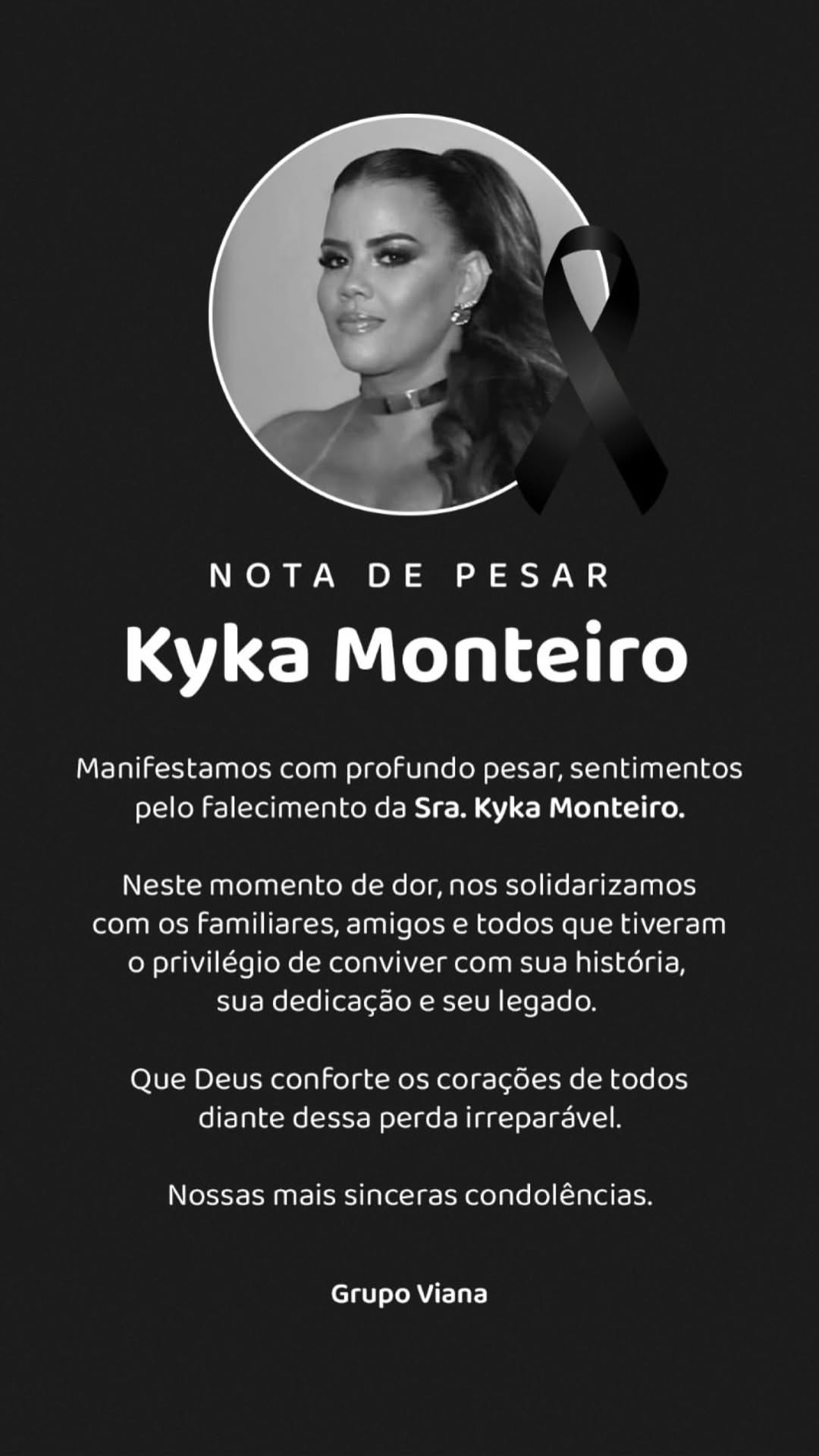 Familiares e amigos lamentaram a morte de Kyka Monteiro por Reprodução/ Redes sociais