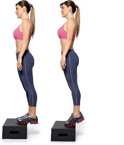 Panturrilha em Pé Ativam músculos importantes dos membros inferiores. As panturrilhas são o nosso “segundo coração.” Esse exercício aumenta o retorno venoso e proporciona tônus e força muscular. por Reprodução: Web