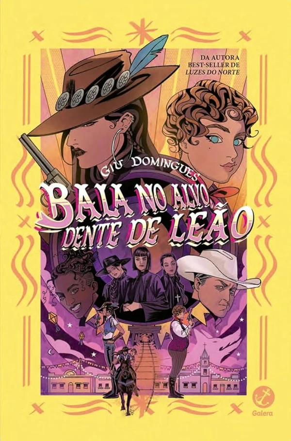 Bala no alvo, dente de leão, de Giu Domingues (Galera). Em uma terra de pólvora e feitiço, a mira mais certeira é a do coração. Duas mulheres, duas famílias rivais e um amor que pode reescrever o destino ou selá-lo em sangue. Bala no Alvo, Dente de Leão é o novo livro de Giu Domingues, autora best-seller da Duologia Boreal e de Canção dos Ossos . Lançamento em 9 de fevereiro. por Reprodução