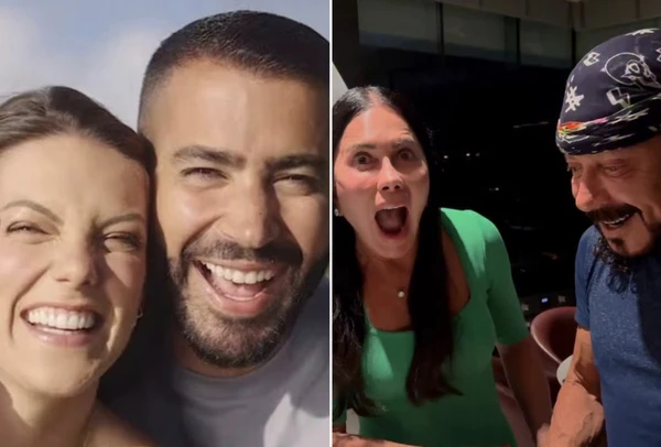 O choro de Mari Gonzalez e a emoção de Bell Marques ao descobrir que será avô