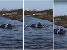 Imagem - Motorista perde o controle e carro cai no Rio Paraguaçu