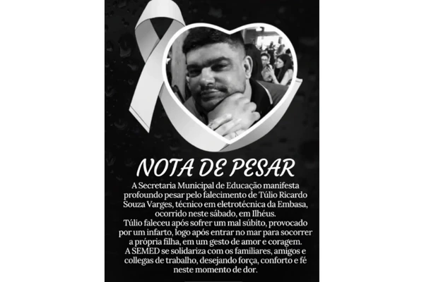 Túlio morreu tentando salvar os filhos em praia por Reprodução