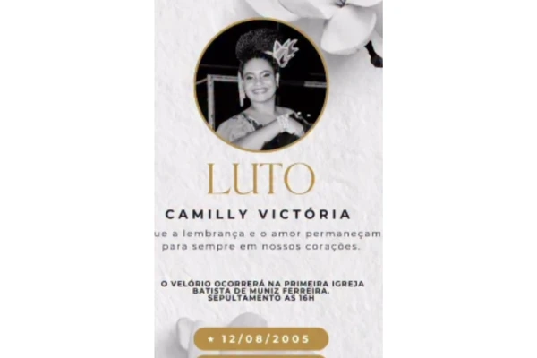 Camilly Victória morreu em acidente por Reprodução