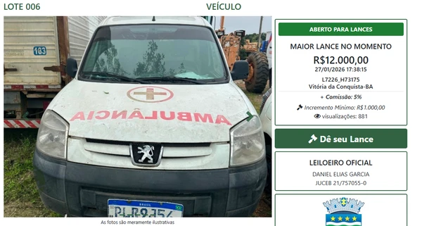 Vejas alguns itens do leilão por Reprodução