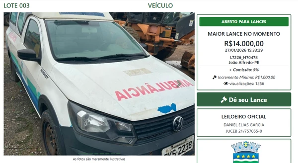 Vejas alguns itens do leilão por Reprodução