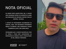 Imagem - Cantor da Chicabana sofre acidente na Bahia: 'Carro capotou algumas vezes'