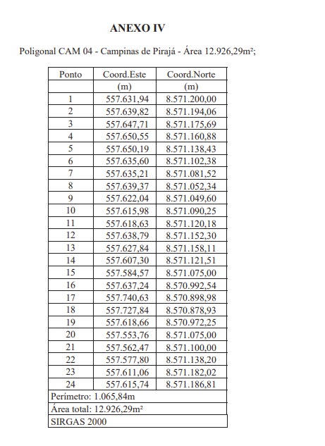 Áreas desapropriadas em Campinas de Pirajá por Captura de tela