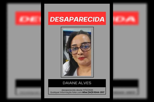 Daiane Alves de Souza, de 43 anos, desapareceu na noite de 17 de dezembro por Reprodução