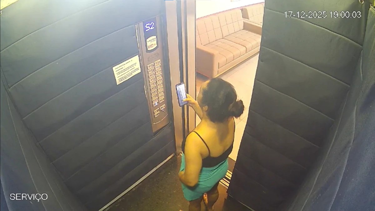 Daiane Alves foi filmada descendo para subsolo por Reprodução