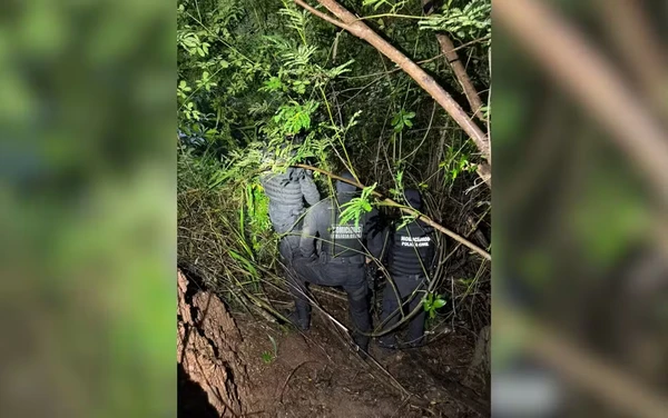 Policiais durante buscas pelo corpo da corretora Daiane Alves por Divulgação/Polícia Civil