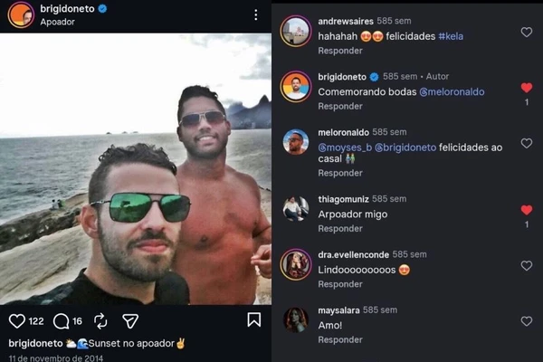 Postagem de Brigido com um homem por Reprodução