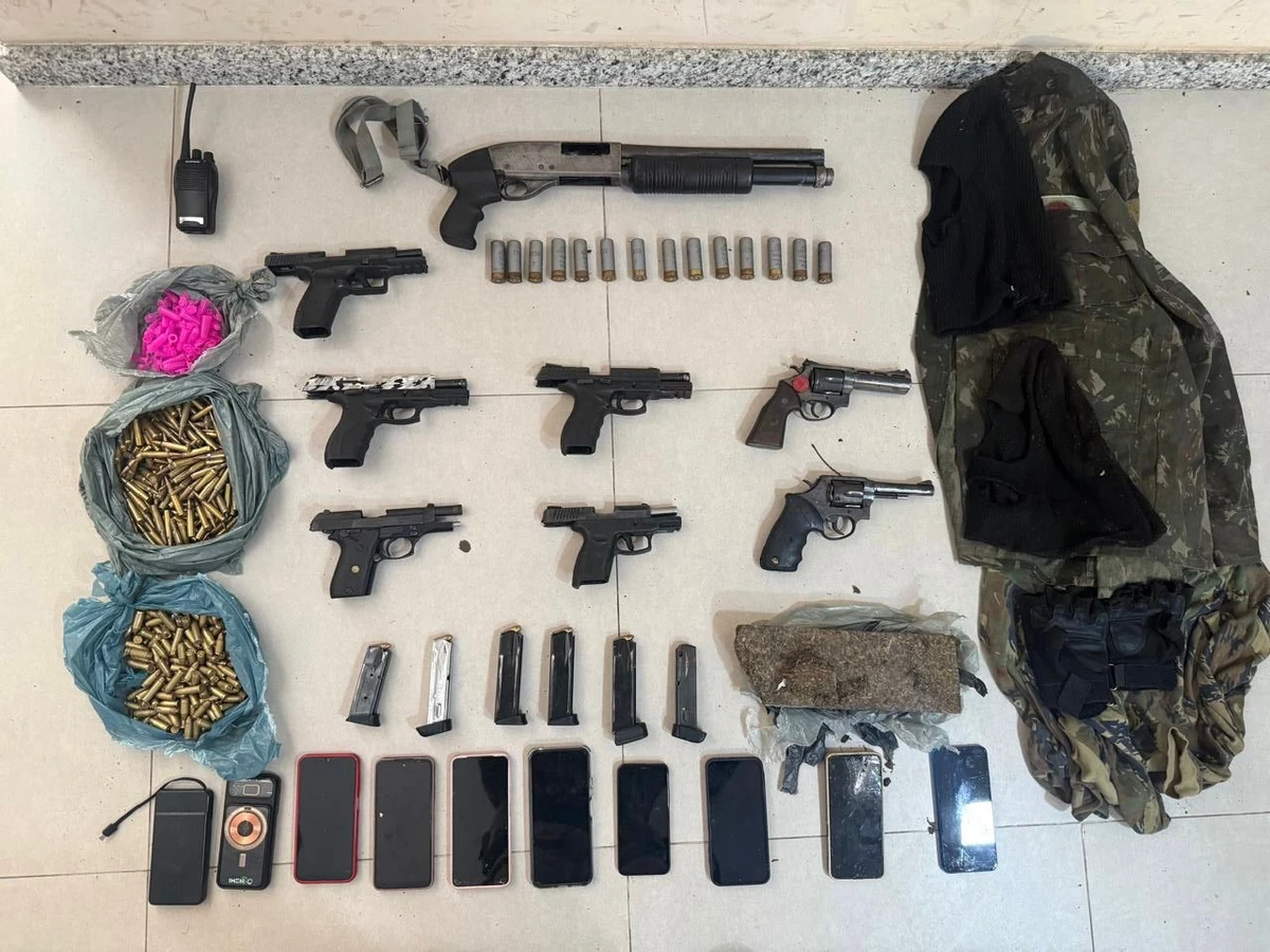 Material apreendido com suspeitos, segundo SSP