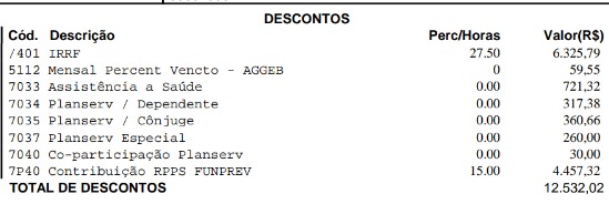 Mensalidades planserv dez/2025 (exemplo 2) por Reprodução