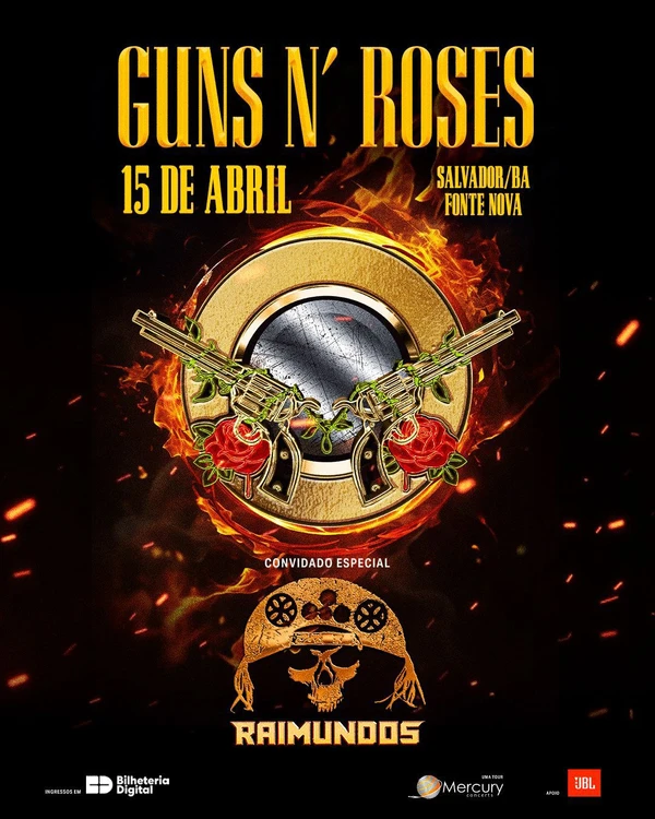 Raimundos fará abertura da turnê do Guns N’ Roses em Salvador por Divulgação 