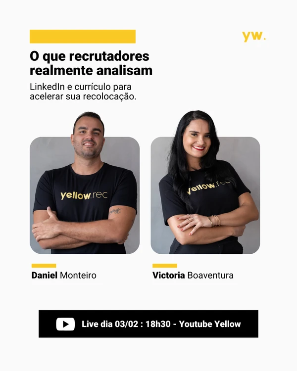 A live “O que recrutadores realmente analisam” debate os principais critérios usados por recrutadores na avaliação de currículos e perfis no LinkedIn